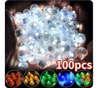 100/10 pièces Mini LED ballon lumière coloré clignotant lumineux gobelet boule lampe lanterne lumière noël décorations de fête de mariage Yellow