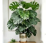100-130cm/51.18in Plante Monstera Artificielle, Faux Palmier en Plastique Feuilles de Monstera, Plante Verte Haute, Convient pour la Maison, le Jardin, la Chambre, la Décoration Commerciale, Pot Non I