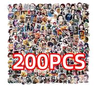 100/200 pièces dessin animé démon Slayer autocollants pour ordinateur portable valise Skateboard guitare téléphone dessin animé autocollant enfant cadeau jouets 200PCS Demon Slayer