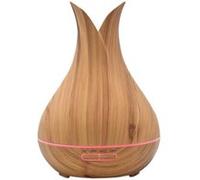 100-240V 12W 400ML Humidificateur de synchronisation de bois à ultrasons en bois pour machine d'aromathérapie 088(Marron clair) G