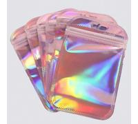 100/30/5Pcs Sacs de rangement pour bijoux en PVC pailleté, pochettes transparentes anti-oxydation avec fermeture éclair, sacs d'étanchéité imperméables pour boucles d'oreilles, colliers & bracelets, e