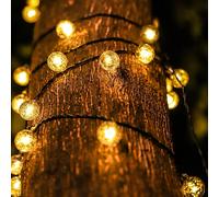 100/50/20 pièces Guirlandes lumineuses intelligentes, boules lumineuses à bulles solaires avec capteur intelligent, convient pour sapin de Noël, mariage, fête d'anniversaire, jardin, camping, balcon e