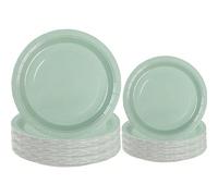 100/50/25/10/3 pièces Vaisselle de fête vert sauge, assiettes à dessert, assiettes à salade, convient pour les gâteaux, les salades, les pizzas, les baguettes, les sushis, les fruits, la décoration de