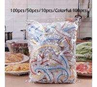 100/50 pièces Film étirable en plastique jetable, Emballage alimentaire en plastique jetable, Couvercles de scellage pour restes alimentaires et fruits de cuisine et réfrigérateur, Couvercles de conse