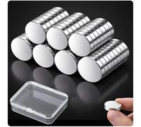 100 aimants puissants, mini-aimants en néodyme de 12 x 2 mm pour tableaux magnétiques, petits aimants pour réfrigérateur, forte adhérence, mini-aimants ronds pour tableaux blancs, matériel de bricolag