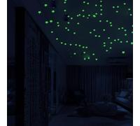 100 autocollants étoiles phosphorescents, 3 x 3 cm, décoration murale 3D pour chambre, étoiles lumineuses pour plafond, stickers muraux pour la chambre d'enfant, la literie