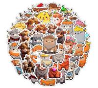 100 Autocollants Highland Cattle,Autocollants vache Highlands,Style enfantin,Stickers animaux mignons,SANYUANHE Waterproof stickers pour bouteilles d’eau,valises,vélos,tablettes,enfants et adultes
