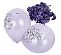 100 ballons de fête en latex violet, ballons ronds imprimés tête de mort pour décoration d’anniversaire et de mariage, ballons en latex naturel écologique pour décorations de