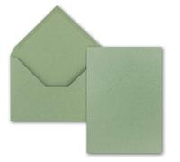 100 cartes avec enveloppes - Format A5, papier kraft vert foncé - Enveloppes format C5 avec fermeture à bande adhésive