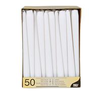 100 Chandelles - Ø 2,2 cm - 25 cm - durée de combustion: 7 h - Blanc