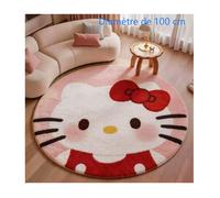 100 cm 39.37 pouces Tapis rond Hello Kitty classique rouge décoration salon