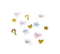100 Confettis Fille ou Garçon rose bleu et or 2-3,5 cm