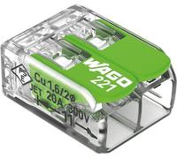 100 Connecteur D'épissure Compact 2 X 0,2 - 4 Mm² Pour Tous Types De Fils - Vert