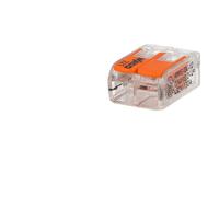 Borne de raccordement orange avec levier 2 fils Wago 221-412