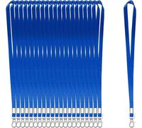 100 cordons pour badges, bleus, cordons avec clip, cordons avec clip pour badge, lot de cordons à porter autour du cou, porte-badges