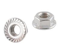 100 écrous hexagonaux embase collerette crantée en acier inoxydable A2 Easyfix M6