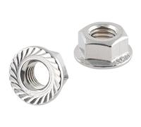 100 écrous hexagonaux embase collerette crantée en acier inoxydable A2 Easyfix M8