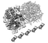 100 Ensembles Clips Métalliques pour Cage, avec Vis | Résistance à Corrosion, Format Compact et Léger, pour Clôture à Fil de Fer et Enclos de Bétail