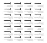 100 Ensembles Kit, Vis à Tête Plate en Acier Inoxydable | Cheville Plastique Blanche, Kit Suspendre pour Cadre Art, Fixations Murales pour Tableau et Galerie