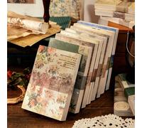100 feuilles d'autocollants décoratifs vintage à motif floral et de fougères pour journal de collage, DIY, artisanat, album, agenda, cahier, enveloppe, emballage cadeau Polychlorures de vinyle