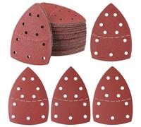 100 feuilles de papier abrasif, adaptées pour ponceuse triangulaire et ponceuse delta, assortiment de grains
