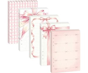 100 feuilles de recharge pour agenda format A5, couleur rose, motif à pois, format 6 trous, grammage 120 g/m²