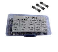 100 fusibles à rupture lente 5*20mm à retardement 250V T1A T2A T3.15A T4A T5A T6.3A T10A en boîte, tube en verre à fil spiralé à retardement Delayed fuse 100PCS