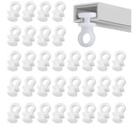 100 Glisseur pour Rail de Rideau, Plastique Blanc 22mm, Crochet Coulissant pour Maison et Bureau .