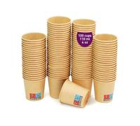 100 Gobelets à café en carton 120ml 4oz brun pour espresso