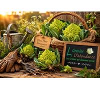 100 graines à semer - Le Grenier d'Abondance - CHOU Fleur Romanesco - Brassica oleracea