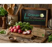 100 graines Bio à semer - Le Grenier d'Abondance - RADIS ROND National 2 - Certifié AB - Raphanus sativus