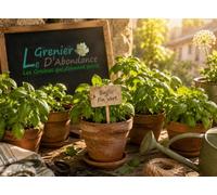 100 graines d'Aromatiques à semer - Le Grenier d'Abondance - BASILIC Fin Vert - Ocimum basilicum