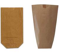 100 Grand Sachet papier sac papier écorné kraft marron 330 x 490 mm avec fond hexagonal qui permet de tenir debout tout seul remplissage pratique sac pour produit vrac agrée alimentaire Recyclable