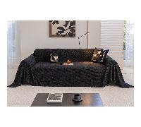 100% Housse de canapé en chenille haut de gamme convenant à un canapé 3-4 places, lavable et résistante aux animaux de compagnie avec décoration de franges, convenant à un canapé 1-4 places, protecteu