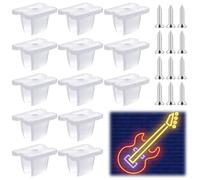 100 LED Néon Montage Clips, Support pour Bandes LED, Fixation Ruban Led Exterieur pour bandes LED pour bandes LED en silicone de 5 mm à 6 mm (vis incluses, translucides)