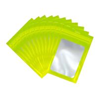 100 Les Sachets Aluminium Pochette,Sachet Alimentaires Réutilisablesé Étanches,Vert Mylar Ziplock Bags,14x20cm,Top Plat Mylar Sachet Ont Ont Un Fond-Miroir-Pour Des Bonbons,Bijoux, Café Stockage
