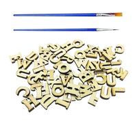 100 Lettres, 1 Pinceau Pointu, 1 Pinceau Plat, Grandes Lettres En Bois, Lettres Décoratives, Artisanat En Bois, Lettres Artisanales En Bois