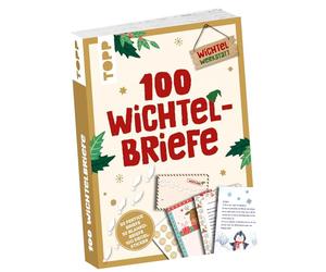 100 lettres de lutin : 50 lettres de lutin et 50 papiers à lettre de lutin en 25 motifs et enveloppe à plier au dos, avec 100 autocollants à cacheter et instructions (français non garanti)