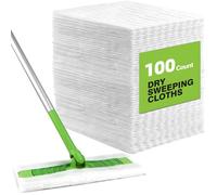 100 Lingettes de balayage, fibres texturées, recharge balai, multi-surfaces, intérieur .