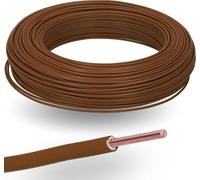 100 mètres de câble Kalitec H07V-U, 1x1,5 mm², couleur marron, en carton. Câble unipolaire en PVC résistant au feu, section 1,5 mm². Câble rigide, tension 450/750 V. Câble de raccordement unipolaire p