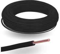 100 mètres de câble Kalitec H07V-U, noir, 1x2,5 mm², en carton. Câble unipolaire en PVC résistant au feu, section 2,5 mm². Câble rigide, 450/750 V. Câble de raccordement unipolaire pour le câblage int