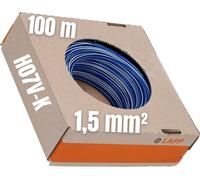 100 mètres Lapp 4520921 H07V-K 1,5 mm² bleu foncé-blanc I Câble de câblage I Conducteur flexible I Monoconducteur PVC I Toron 1,5mm2 I Câblage