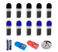 100 Mines Compas 2mm Recharges Professionnelles Gomme Taille-Crayons | Diametre fin precis, compatibilite universelle outil, mine solide cassure rare, accessoires complets inclus, dessin