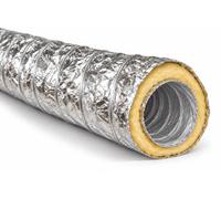 Ø100 mm - isolation 25 mm - 10 m - Gaine Alu Flexible Isolée Insonorisée 10 m - Intérieur Alu Perforé - VMC Ventilation Climatisation