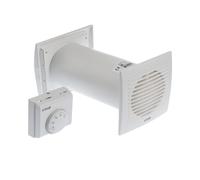 Ø 100 mm - Kit de circulation d'air chaud - Kit économique - Appareil soufflant - Récupération de chaleur - Échangeur de chaleur - Répartition de l'air chaud avec thermostat