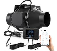 100 mm Ventilateur d’extraction 360 m³/h WiFi APP EC-Moteur 35 W 3000 RPM avec Variateur de Fréquence 35-53 dB Cuisine et Garage