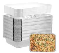 100 moules en aluminium avec couvercle, capacité de 850 ml, dimensions : 21,3 x 14,3 x 4,3 cm