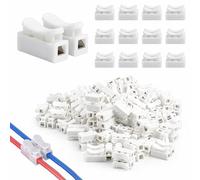 100 PCS Connecteurs Rapides CH-2 2P, Domino Électrique à Ressort 10A 220V, Bornier de Connexion pour Câbles, Sucre Électrique Compact, Dominos Électriques pour Installation et Éclairage
