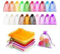 100 Pcs Couleur Organza sachets,Pour les cadeaux de Noël , dragée bonbonnière cadeau faveur fêtes de mariage（7x9cm）
