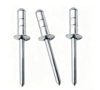 100 Pcs Double Drum Aluminum Blind Rivets with Iron Mandrel, 3.2mm Dome Head Pop Rivets for Metal, Sheet, Automotive, Marine(3.2x12mm)